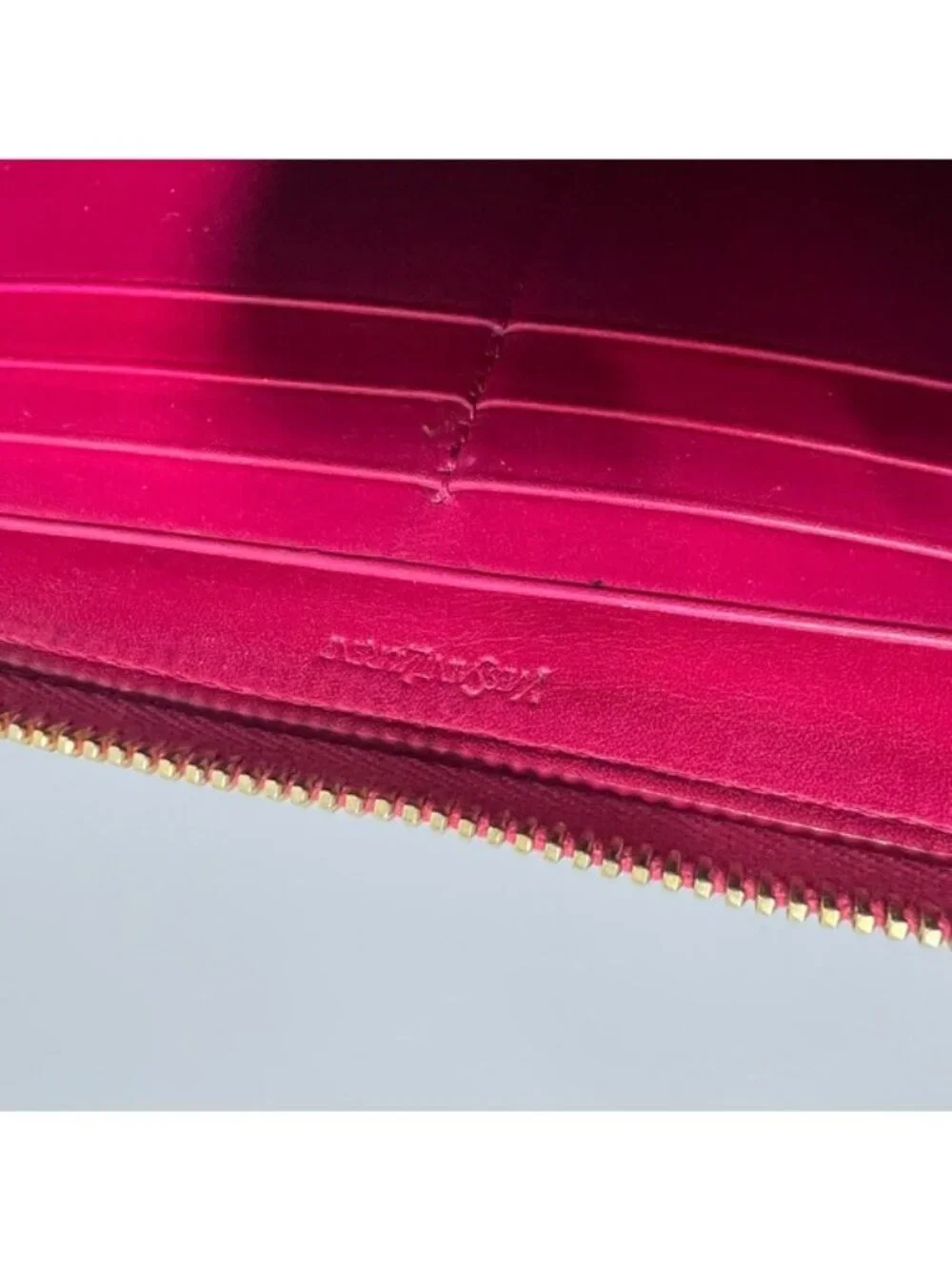 YSL Saint Laurent Classic Wallet Zip Around Calfskin Leather Red - Picture 6 of 6